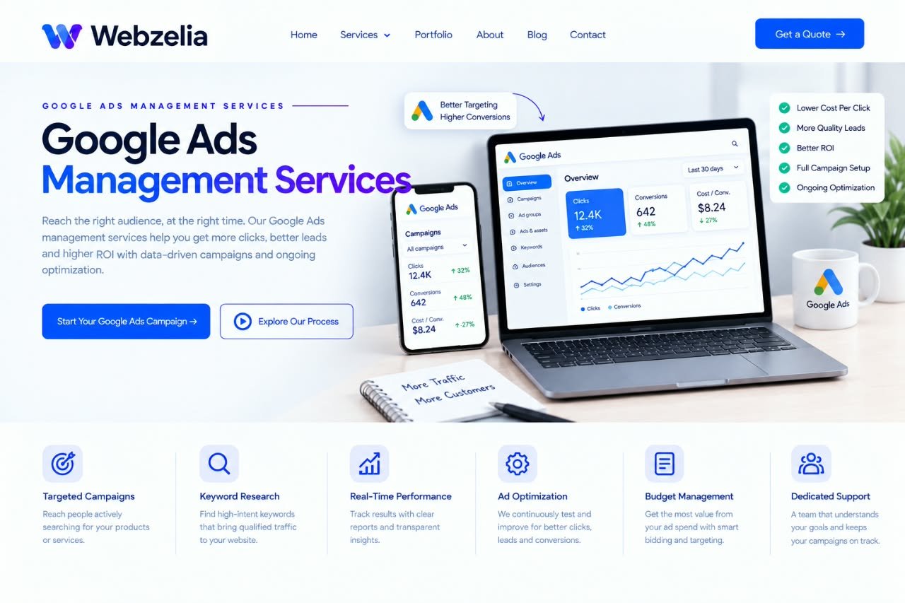 Google Ads management services by Webzelia